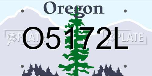 O5172L Oregon License Plate