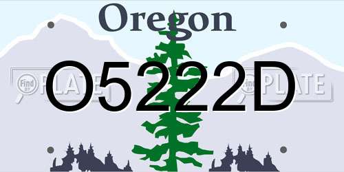O5222D Oregon License Plate