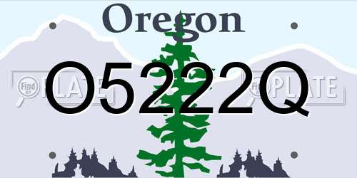 O5222Q Oregon License Plate