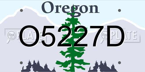 O5227D Oregon License Plate