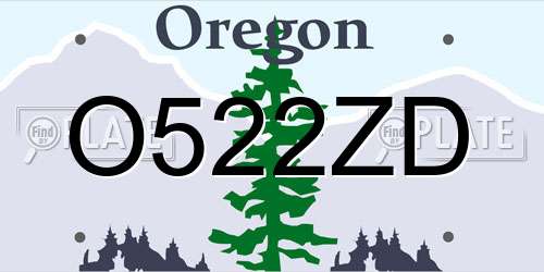 O522ZD Oregon License Plate