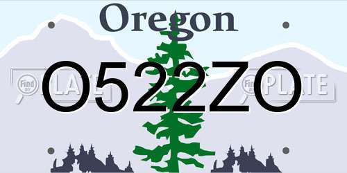 O522ZO Oregon License Plate