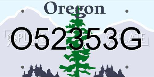 O52353G Oregon License Plate