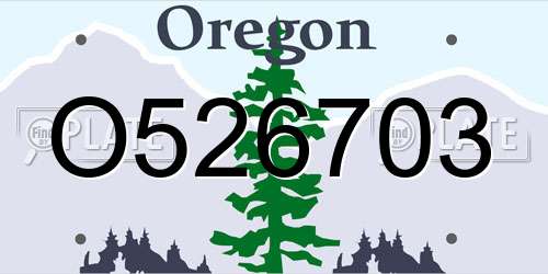 O526703 Oregon License Plate