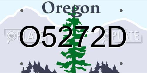 O5272D Oregon License Plate