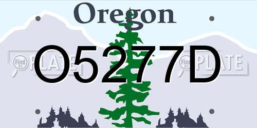 O5277D Oregon License Plate