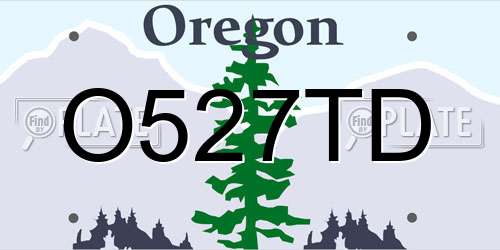 O527TD Oregon License Plate