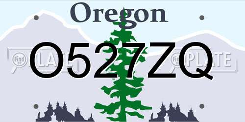 O527ZQ Oregon License Plate