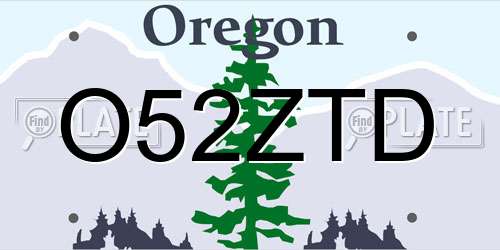 O52ZTD Oregon License Plate