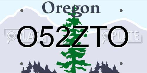 O52ZTO Oregon License Plate