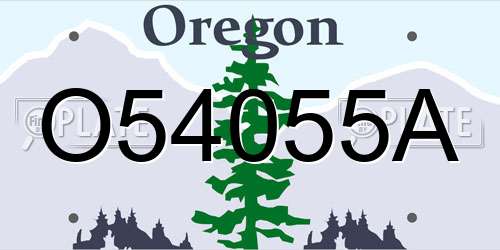 O54055A Oregon License Plate