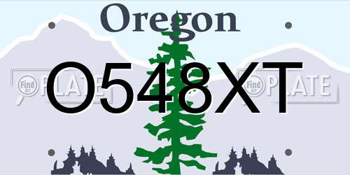 O548XT Oregon License Plate
