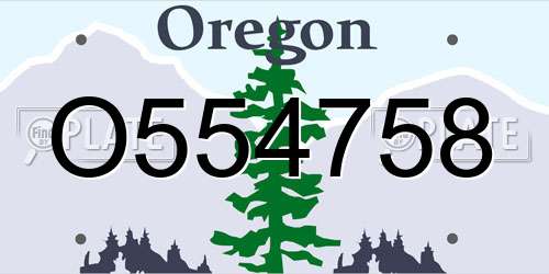 O554758 Oregon License Plate