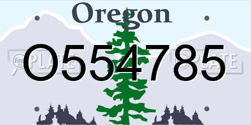 O554785 Oregon License Plate