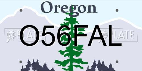 O56FAL Oregon License Plate