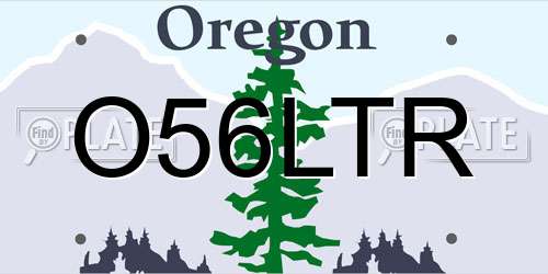 O56LTR Oregon License Plate