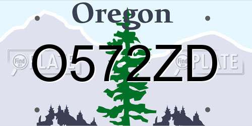 O572ZD Oregon License Plate