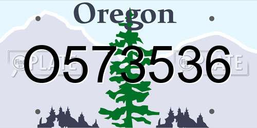 O573536 Oregon License Plate