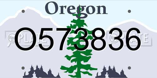 O573836 Oregon License Plate