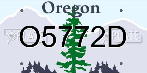 O5772D Oregon License Plate