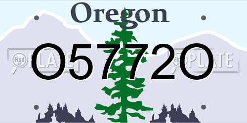 O5772O Oregon License Plate