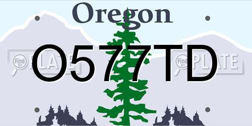O577TD Oregon License Plate
