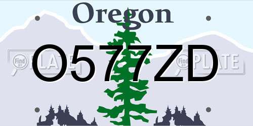 O577ZD Oregon License Plate
