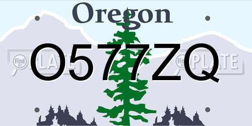 O577ZQ Oregon License Plate