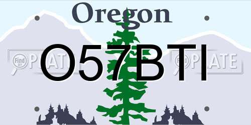 O57BTI Oregon License Plate