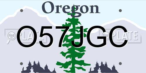 O57JGC Oregon License Plate