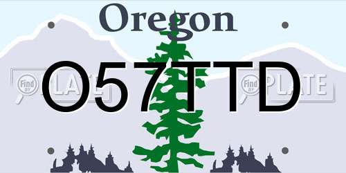O57TTD Oregon License Plate