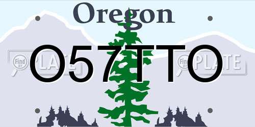 O57TTO Oregon License Plate