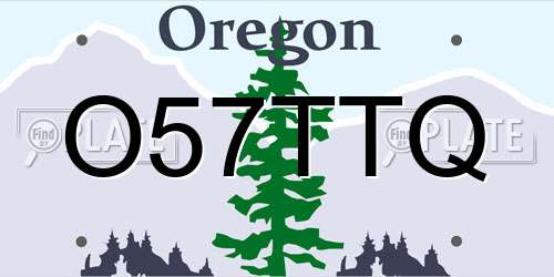 O57TTQ Oregon License Plate