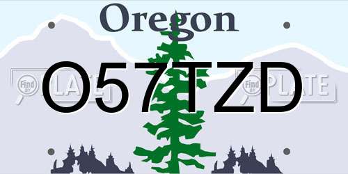 O57TZD Oregon License Plate