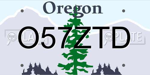 O57ZTD Oregon License Plate