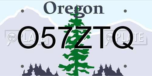 O57ZTQ Oregon License Plate