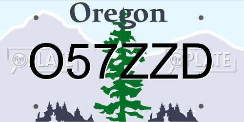 O57ZZD Oregon License Plate