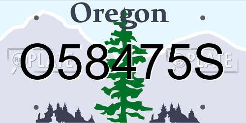 O58475S Oregon License Plate