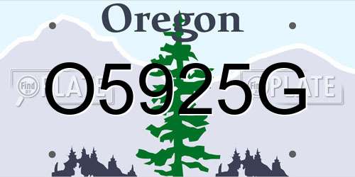 O5925G Oregon License Plate