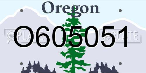 O605051 Oregon License Plate