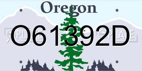 O61392D Oregon License Plate