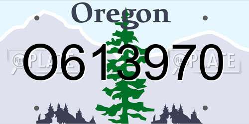 O613970 Oregon License Plate