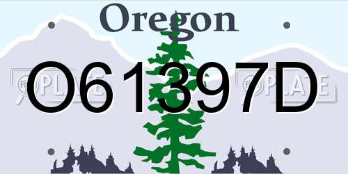 O61397D Oregon License Plate
