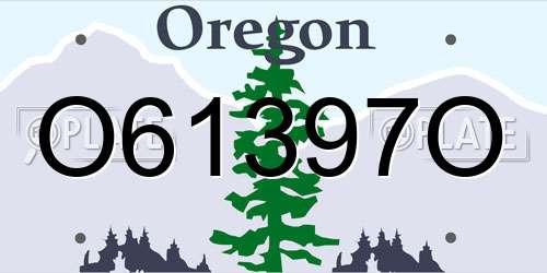 O61397O Oregon License Plate