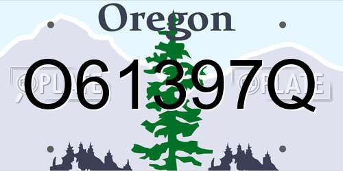 O61397Q Oregon License Plate