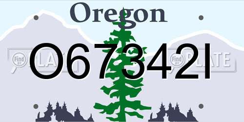 O67342I Oregon License Plate