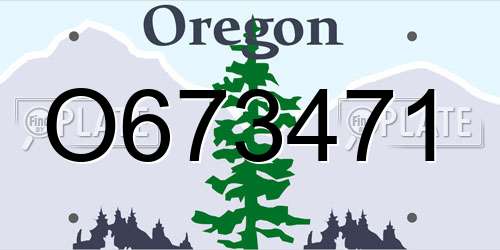 O673471 Oregon License Plate