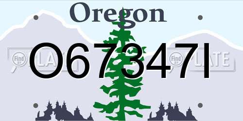 O67347I Oregon License Plate