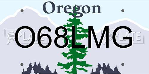 O68LMG Oregon License Plate