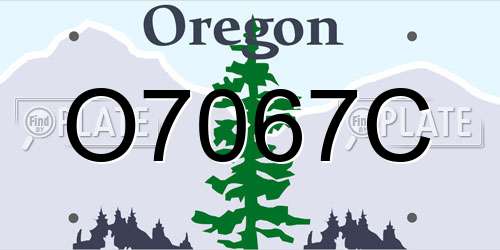 O7067C Oregon License Plate